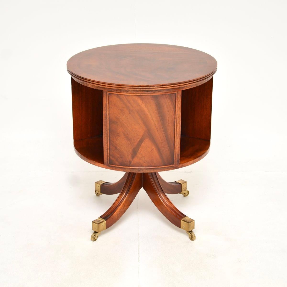 Mid-20th Century Antique Regency Style Revolving Drum Table For Sale