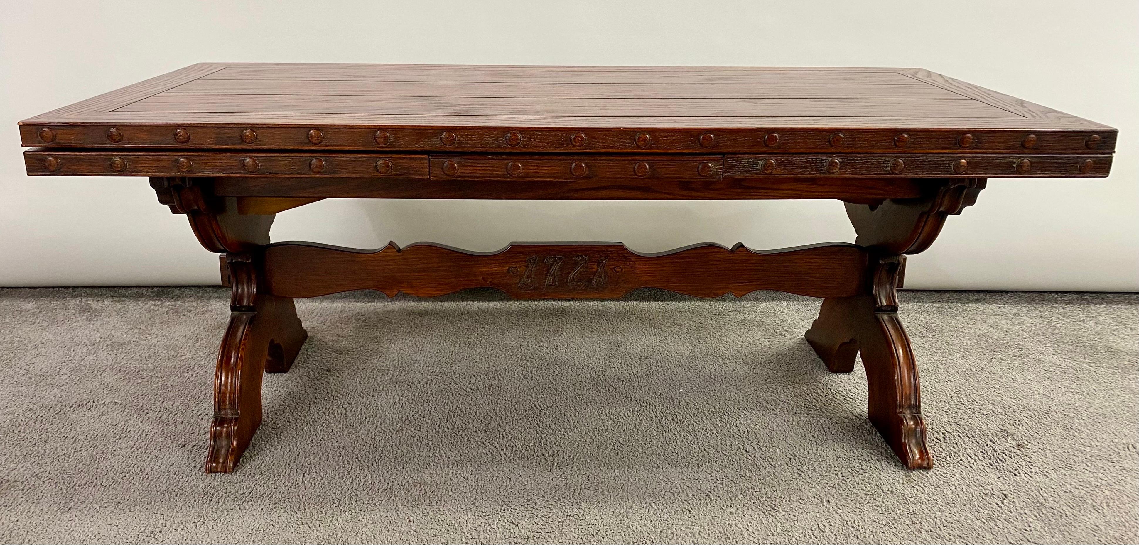 Antique Regency Style Rosewood Coffee or Cocktail Table with Two Extensions For Sale 13