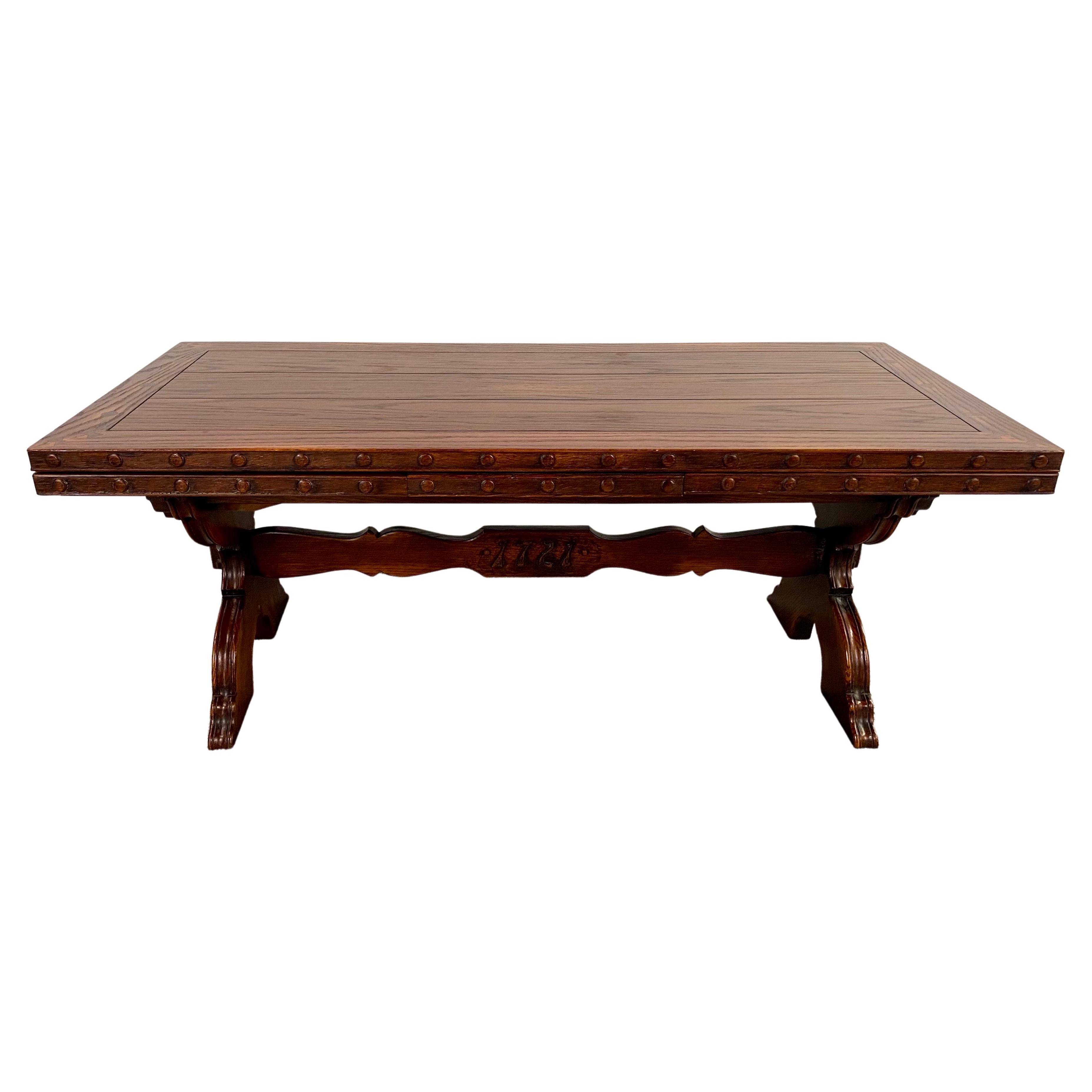 A rare antique 18th Century regency style coffee or cocktail table. A statement of craftsmanship, the table is made of rosewood showing beautiful surface grain. The table features two side extension leaves for more space to be used as a serving