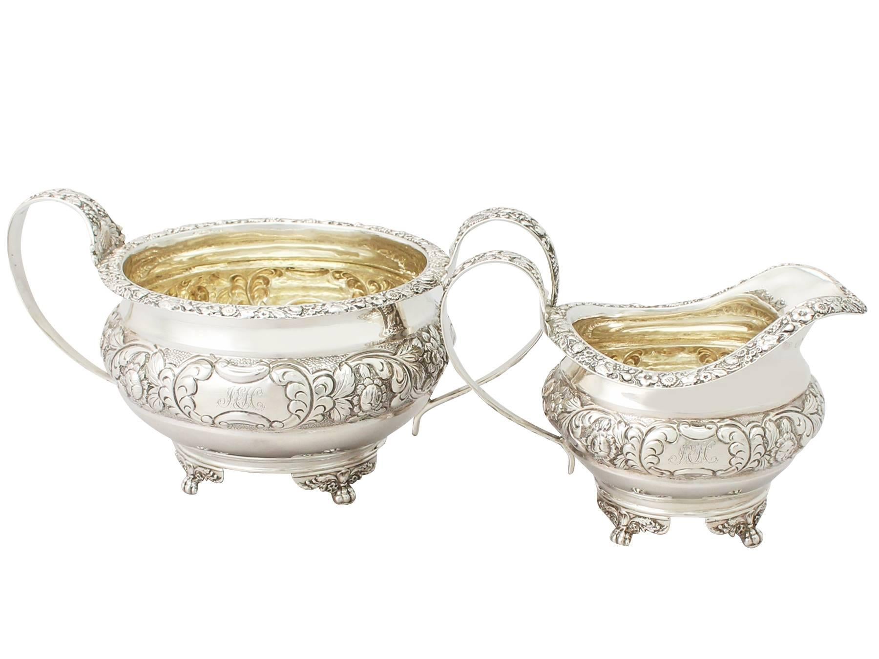 Antique Regency Style Sterling Silver Four-Piece Tea and Coffee Service 5