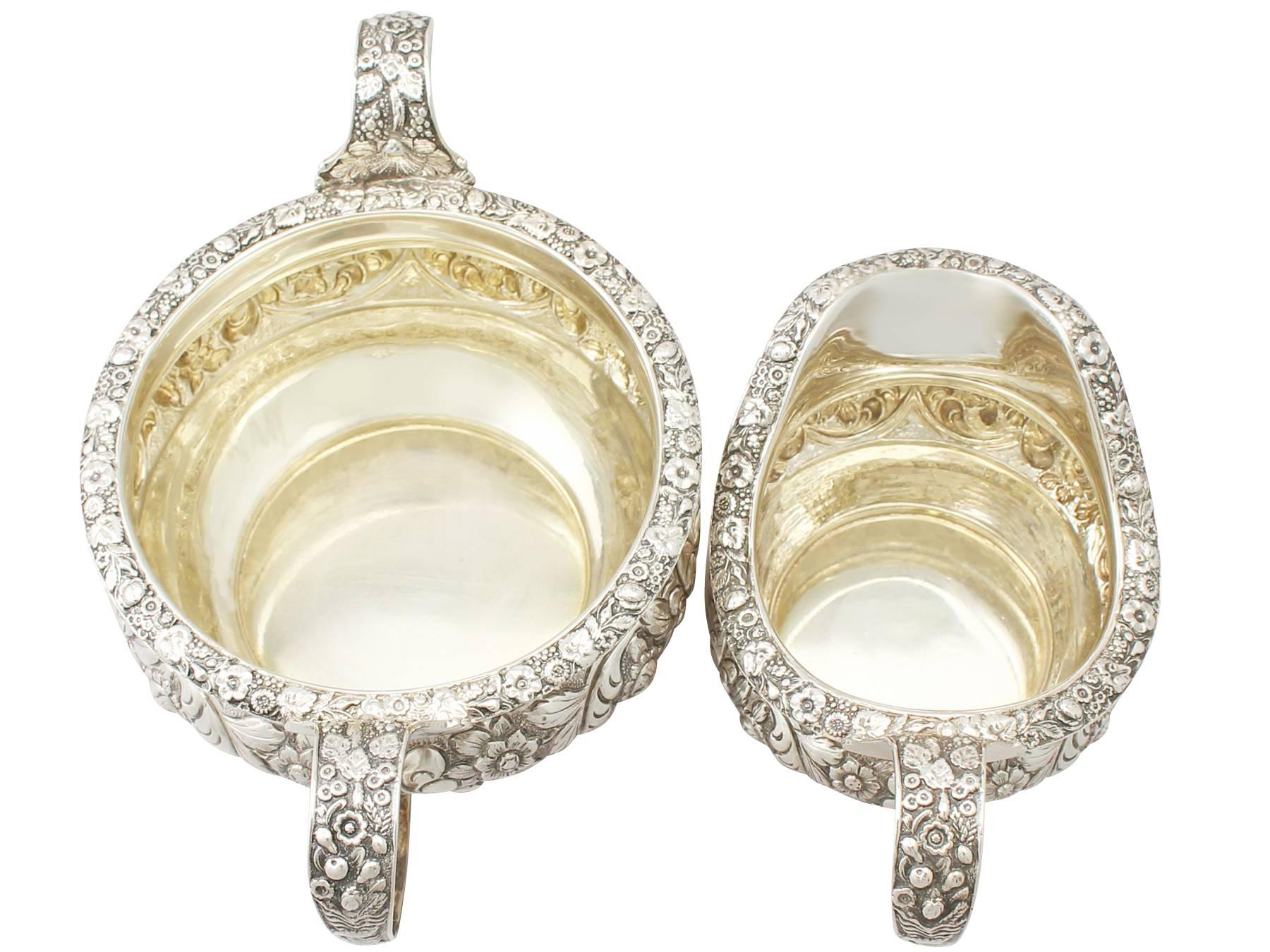 Antique Regency Style Sterling Silver Four-Piece Tea and Coffee Service 4