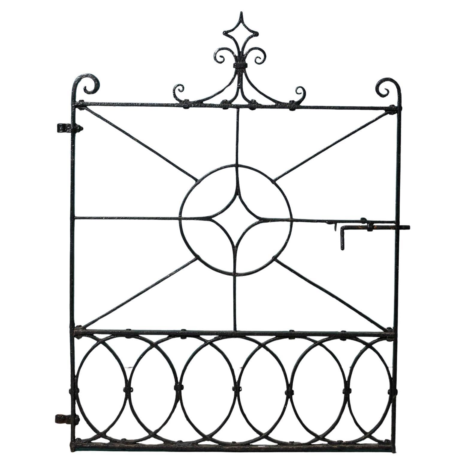 Antique Regency Style Wrought Iron Side Gate For Sale