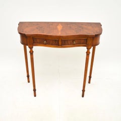 Antique Regency Style Yew Wood Console Table