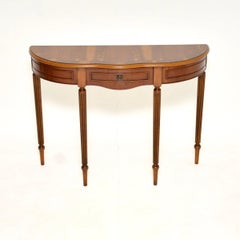 Antique Regency Style Yew Wood Console Table