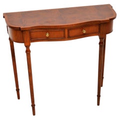 Antique Regency Style Yew Wood Console Table