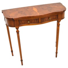 Antique Regency Style Yew Wood Console Table