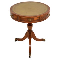 Antique Regency Style Yew Wood Drum Table