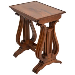 Antique Regency Style Yew Wood Nest of Tables
