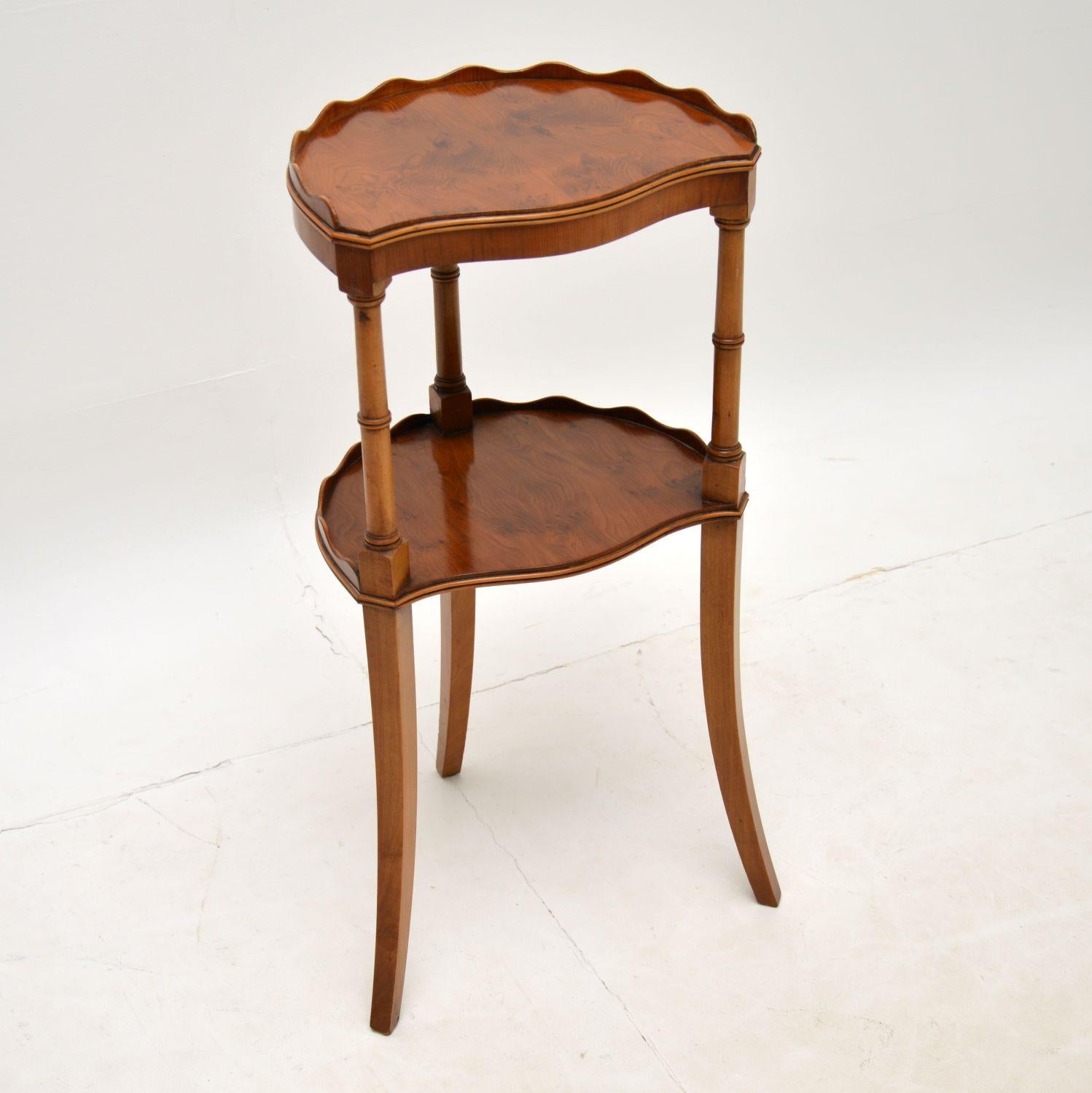 English Antique Regency Style Yew Wood Side Table