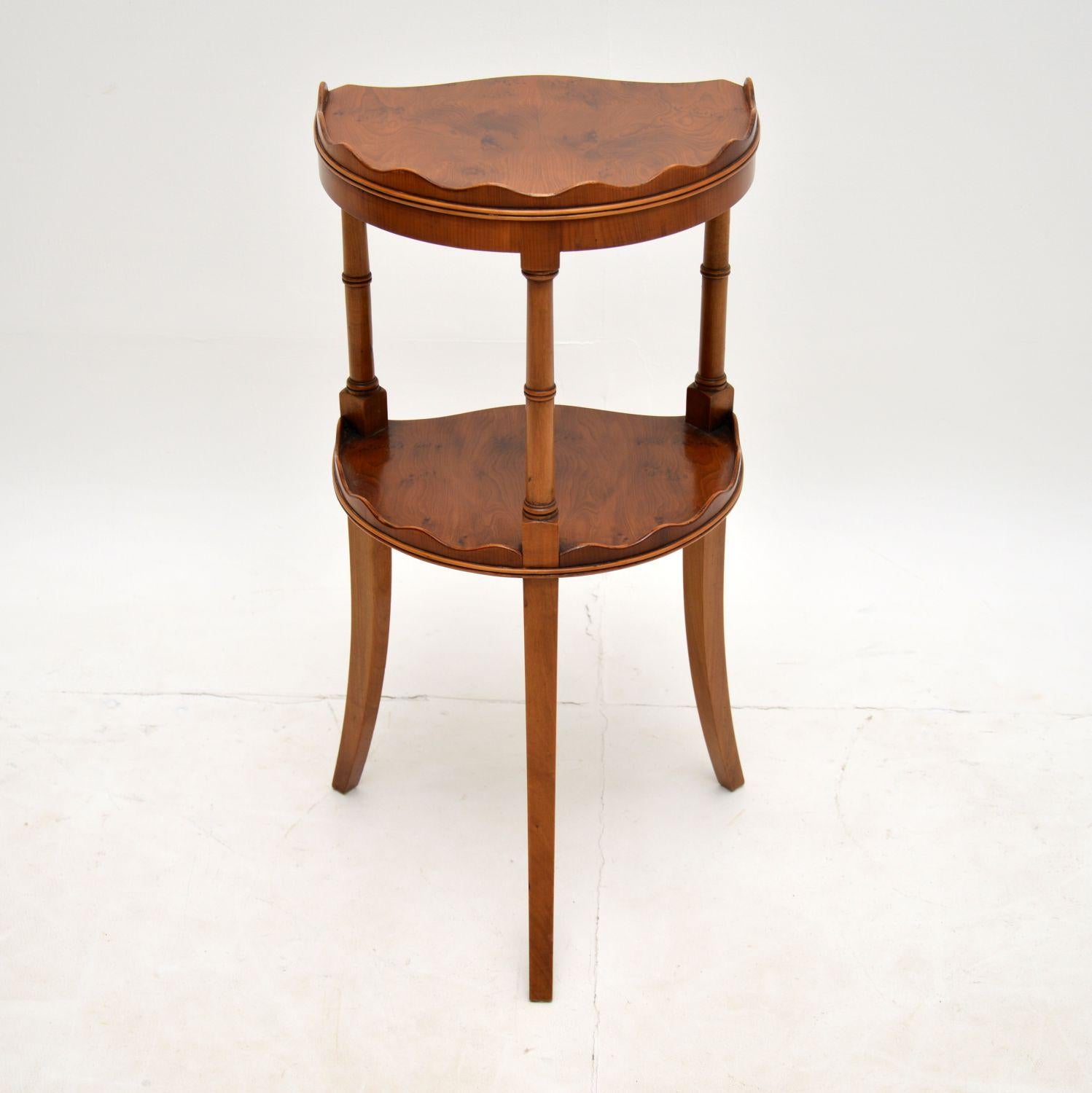 20th Century Antique Regency Style Yew Wood Side Table