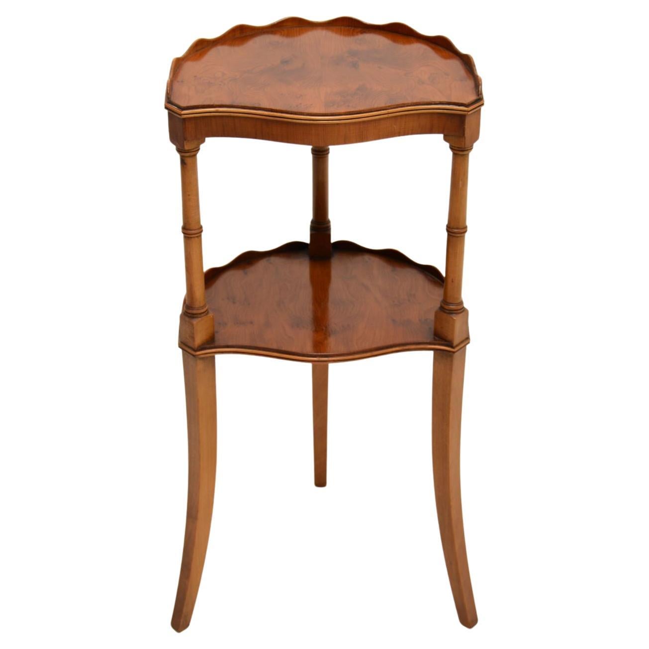 Antique Regency Style Yew Wood Side Table