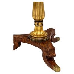 Antique Regency Parcel-Gilt and Marquetry Pedestal Table