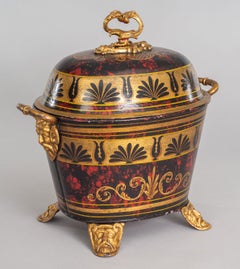 Antique Regency Toleware Coal Scuttle