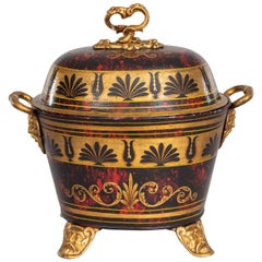 Antique Regency Toleware Coal Scuttle