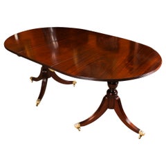 Antique Regency Twin Pillar Dining Table, 19th C