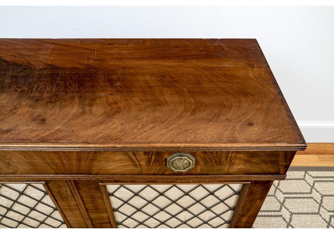 Antique Regency Style Grid Front Cabinet 5