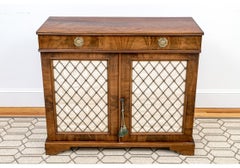 Antique Regency Style Grid Front Cabinet