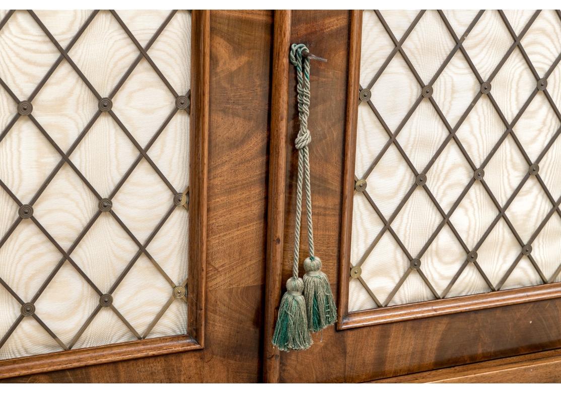 Metal Antique Regency Style Grid Front Cabinet