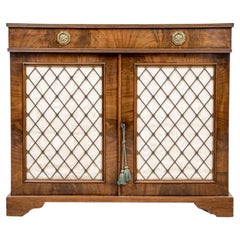 Antique Regency Style Grid Front Cabinet