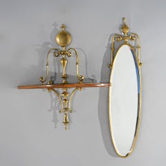 Antique Regency Wall Mirror and Sconce Set, C1930