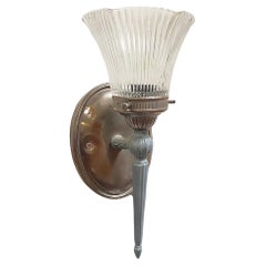 Antike Regency Wall Sconce Elektrische Leuchte w / Ripped Tulip Shade