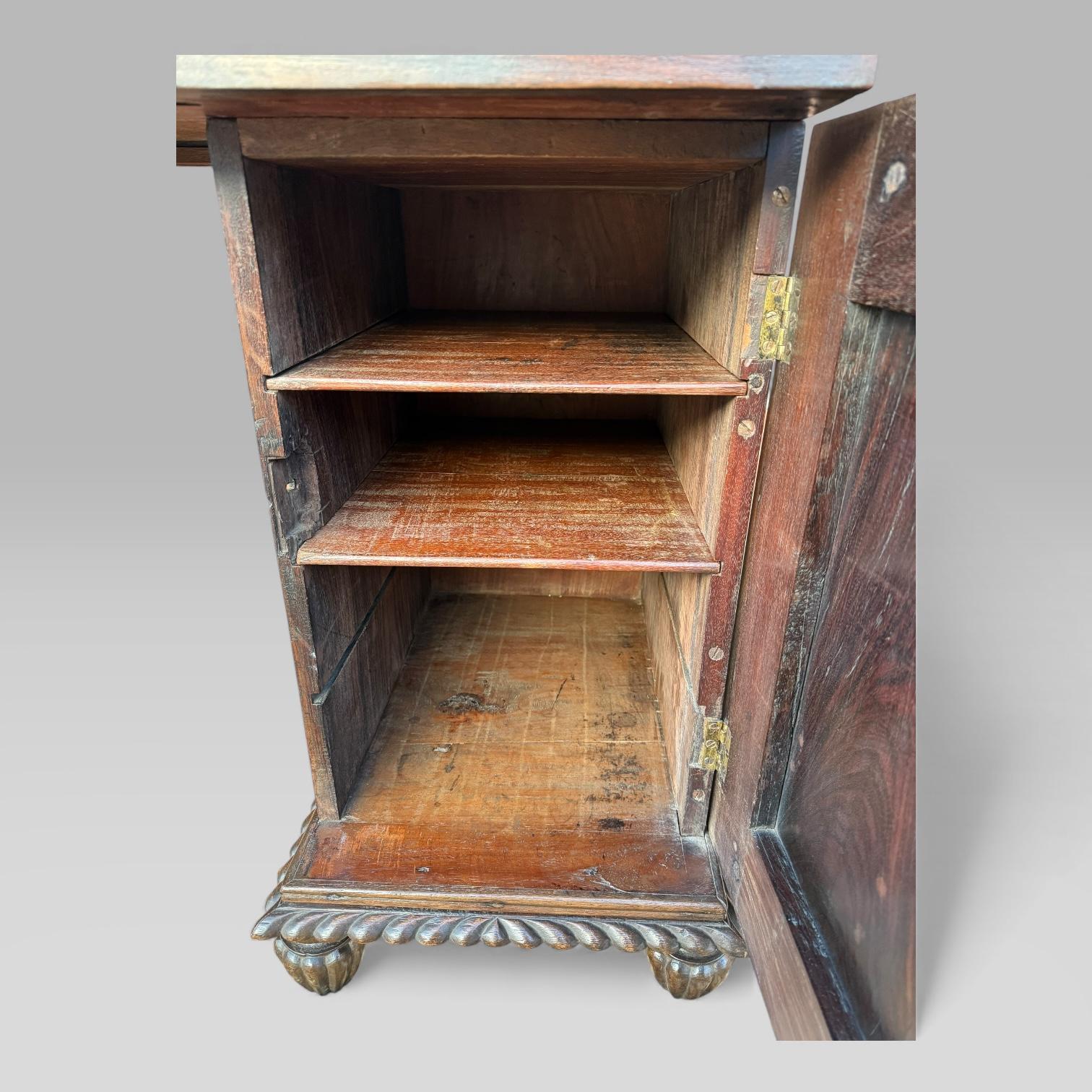 Antique Regency/William IV Anglo-Indian Padouk Carved Sideboard or Desk For Sale 8