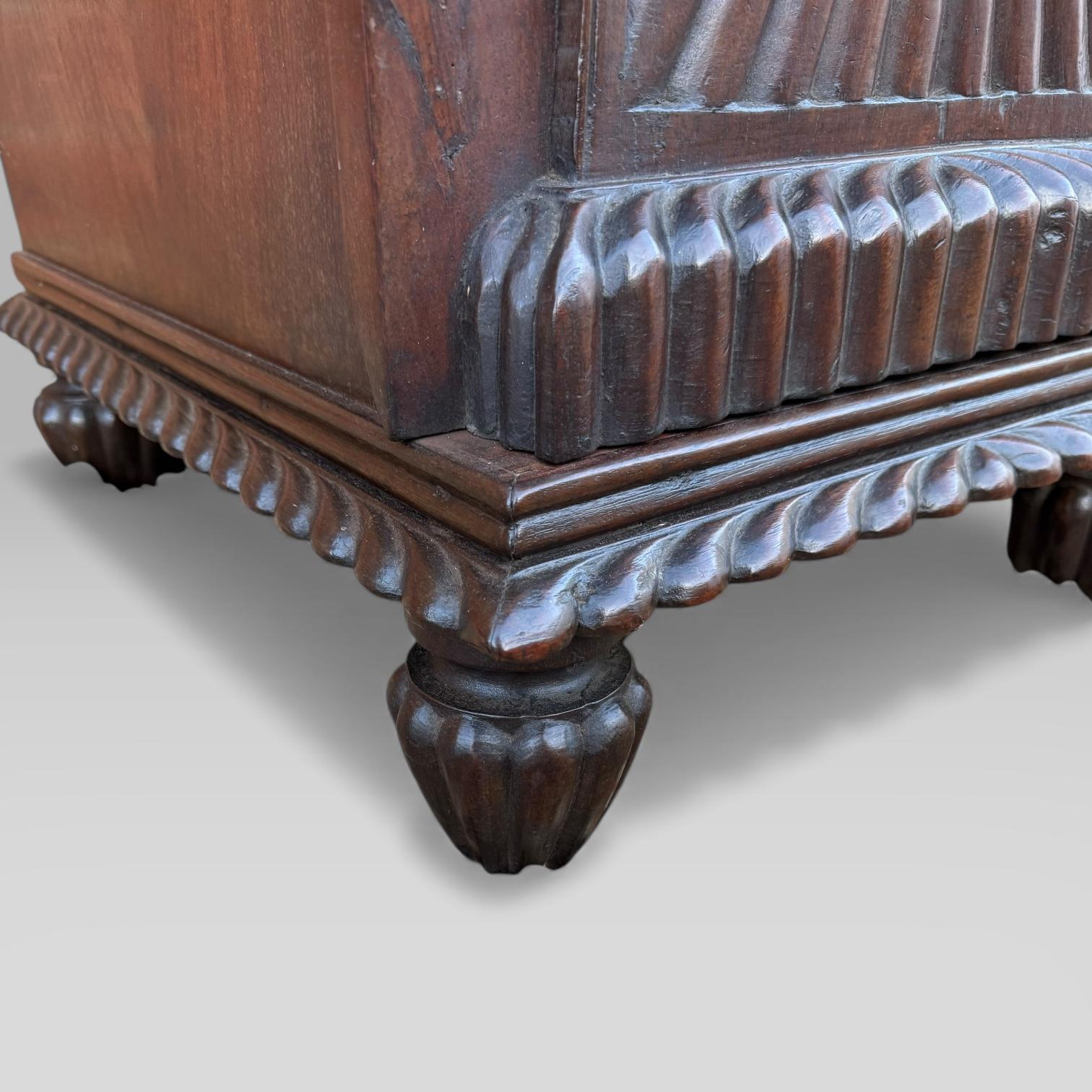 Antique Regency/William IV Anglo-Indian Padouk Carved Sideboard or Desk For Sale 11