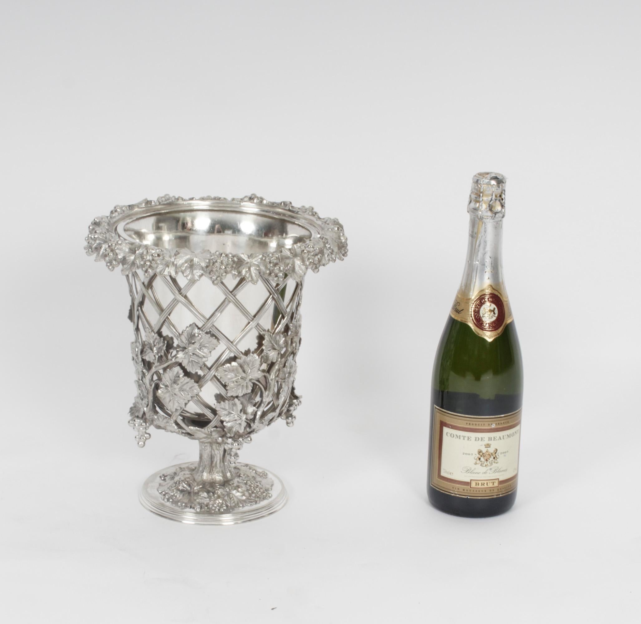 Rafraîchisseur à vin et champagne ancien de style Régence en plaque Sheffield 19ème siècle en vente 9
