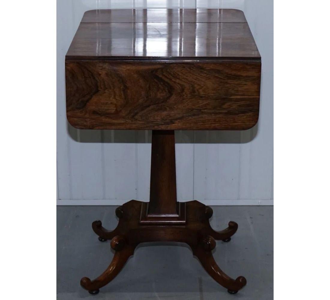 Hand-Crafted Antique Regency Work Table with Drop Leaves and Two Drawers For Sale