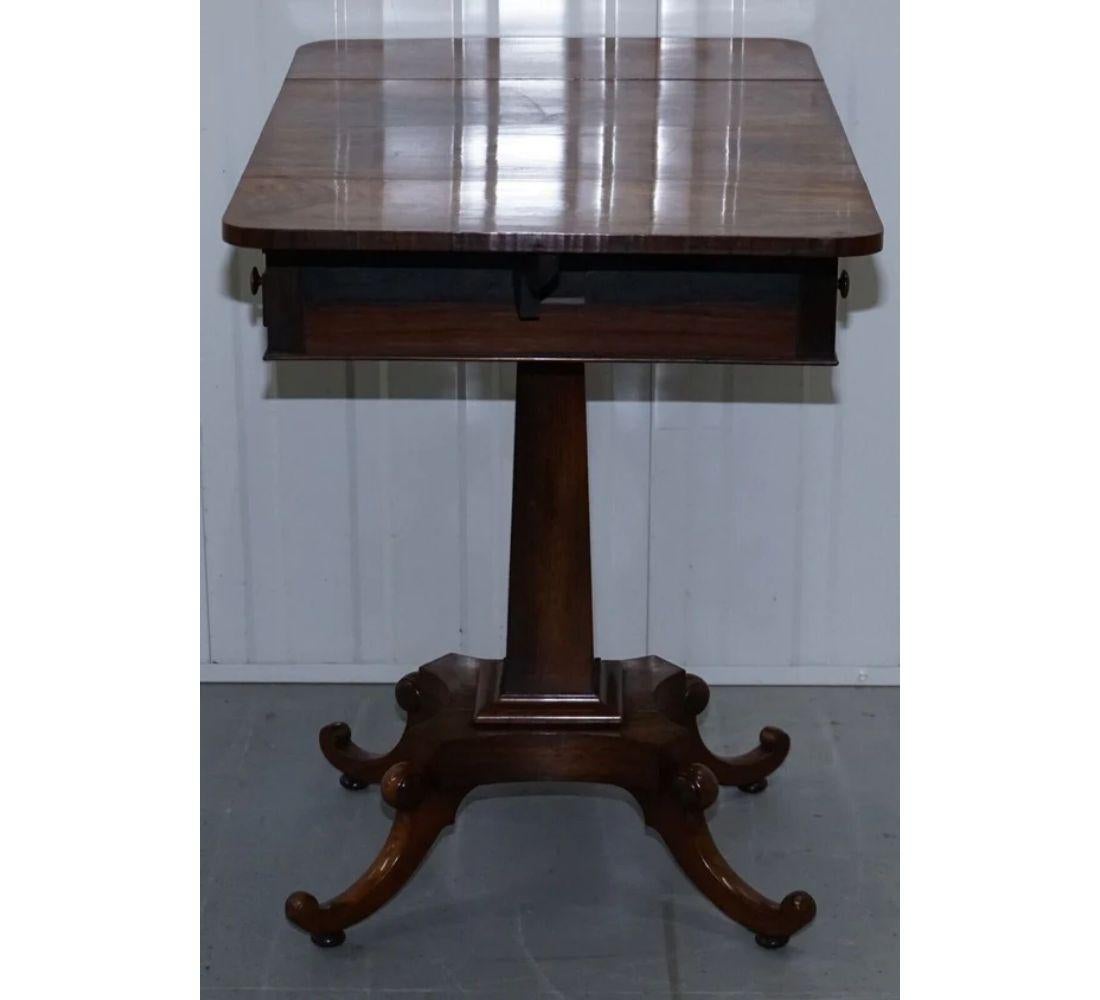 Antique Regency Work Table with Drop Leaves and Two Drawers In Good Condition For Sale In Pulborough, GB