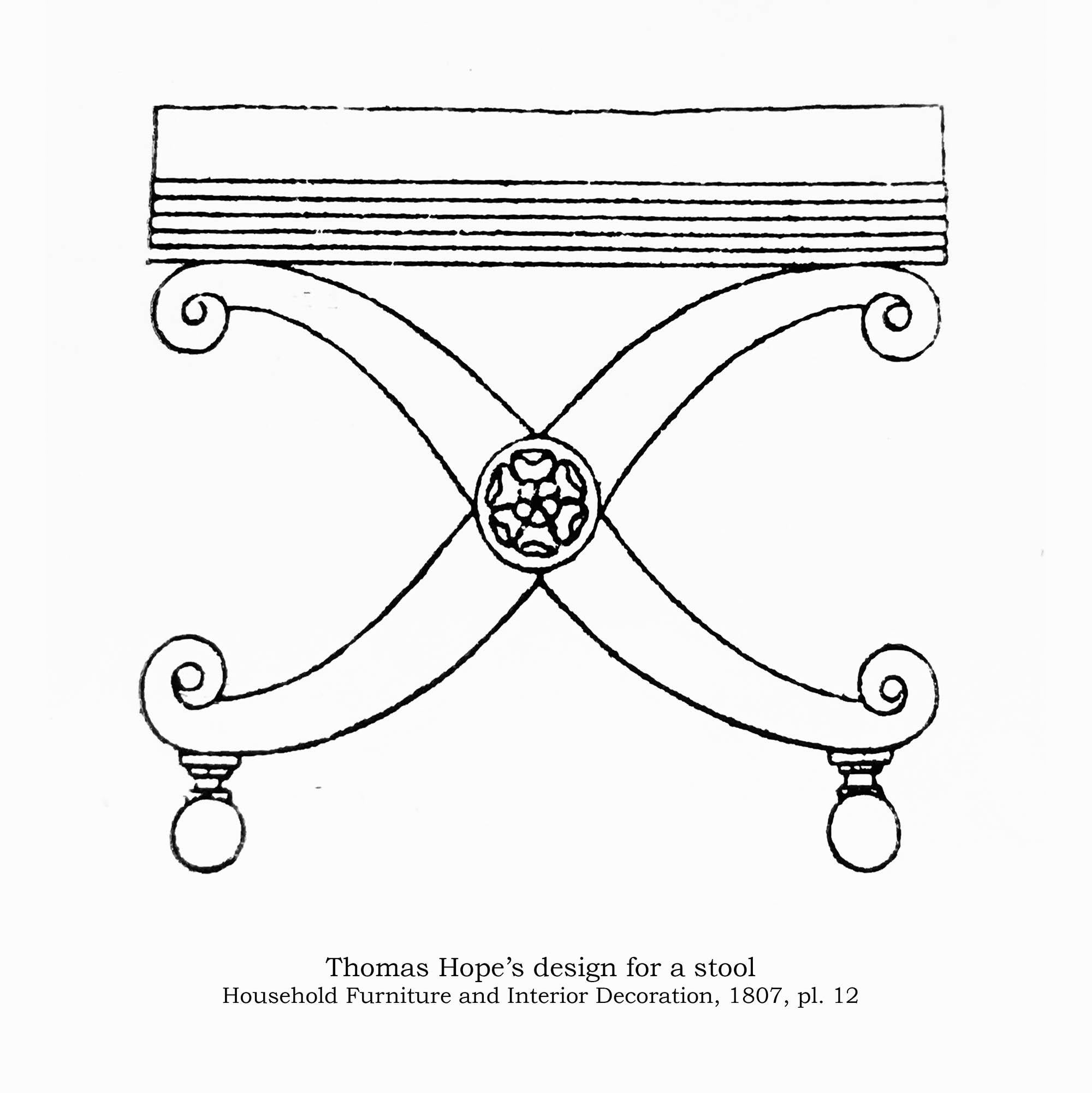 Early 19th Century X-Frame Stool 4