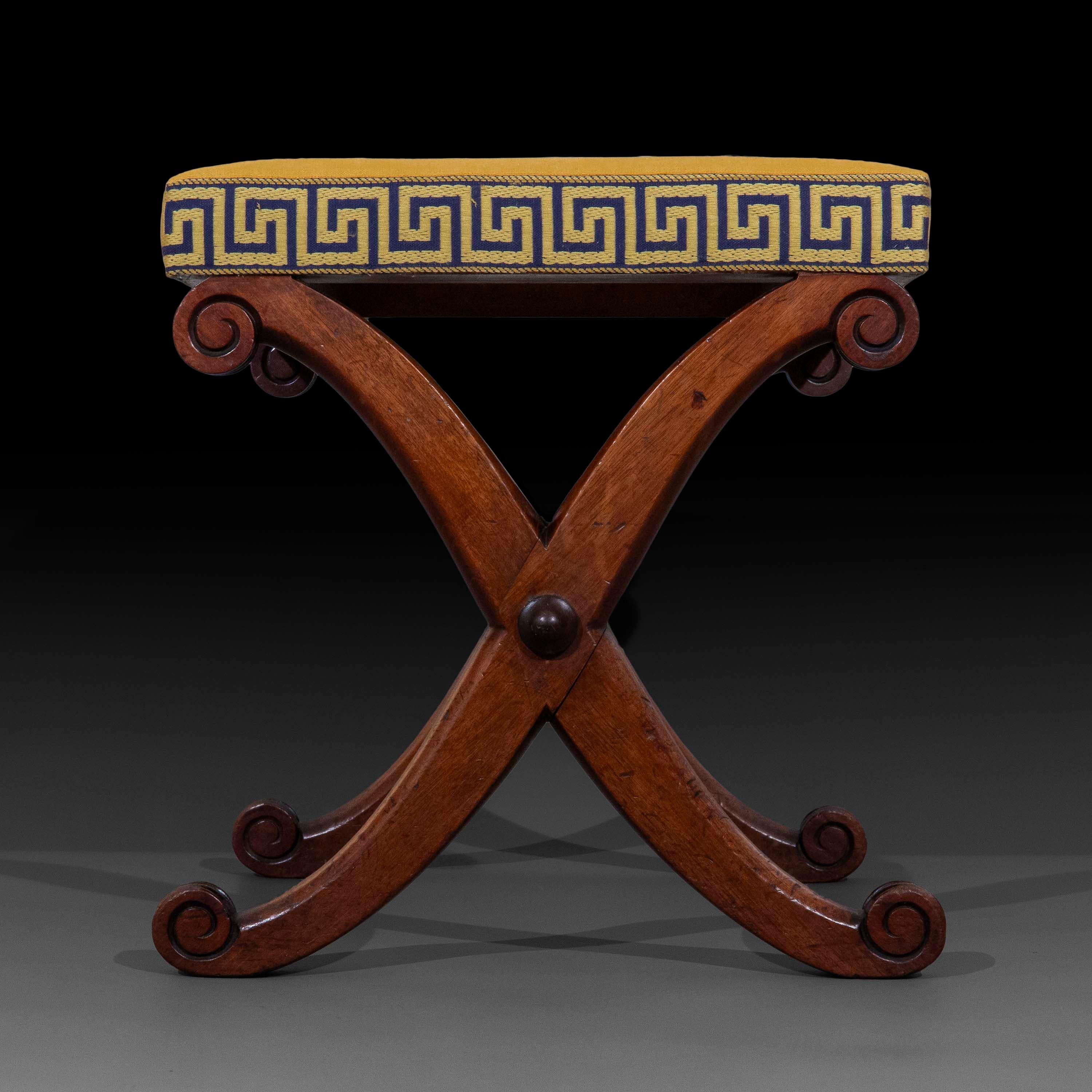 Early 19th Century X-Frame Stool In Good Condition In Richmond, London