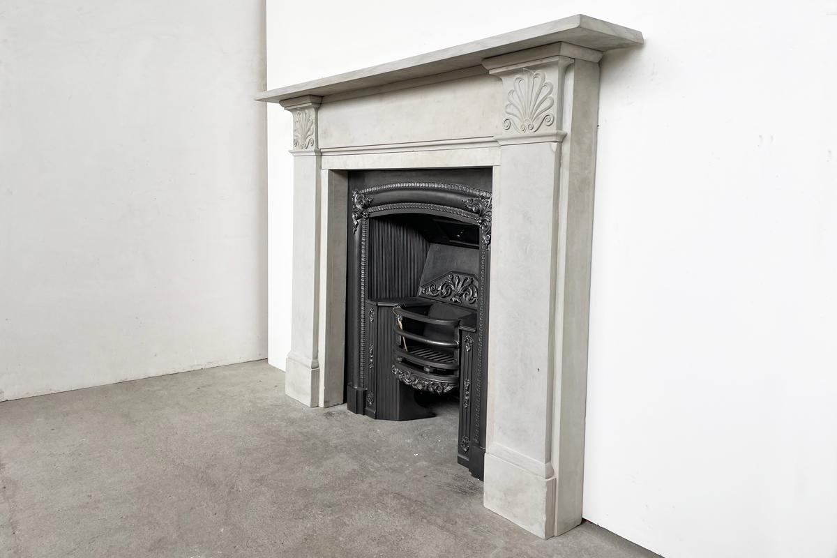 English Antique Regency York Stone Fireplace Surround For Sale