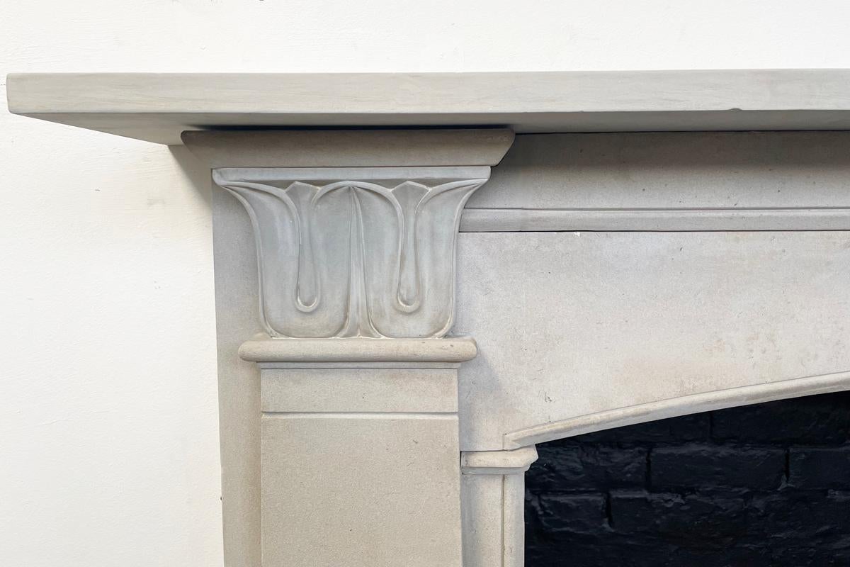 19th Century Antique Regency York Stone Fireplace Surround For Sale