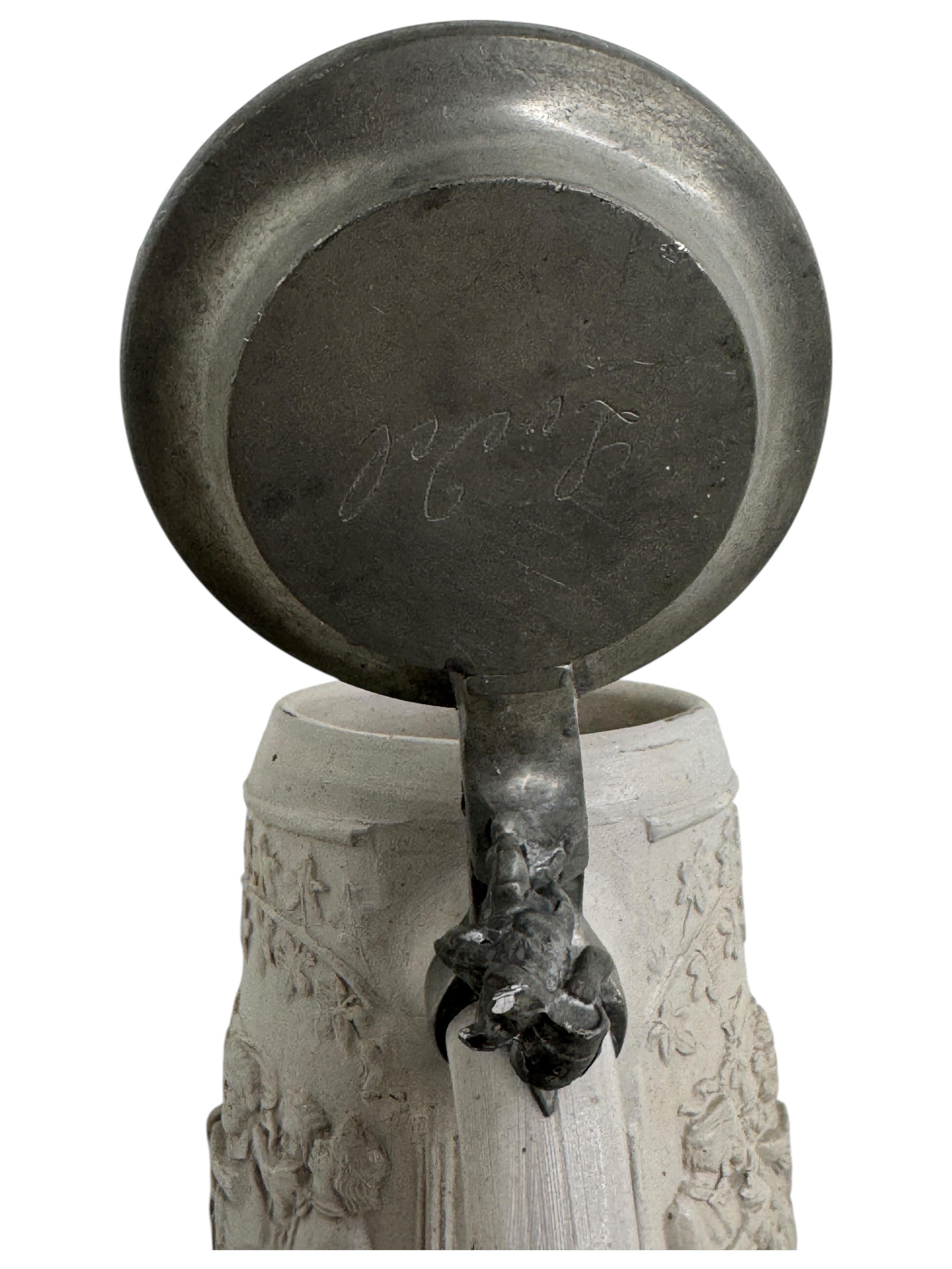Antigua Cerveza de 1 Litro con Tapa de Cerveza de Regensburg Stein Gnome Rest, 1880s o más antigua en venta 6
