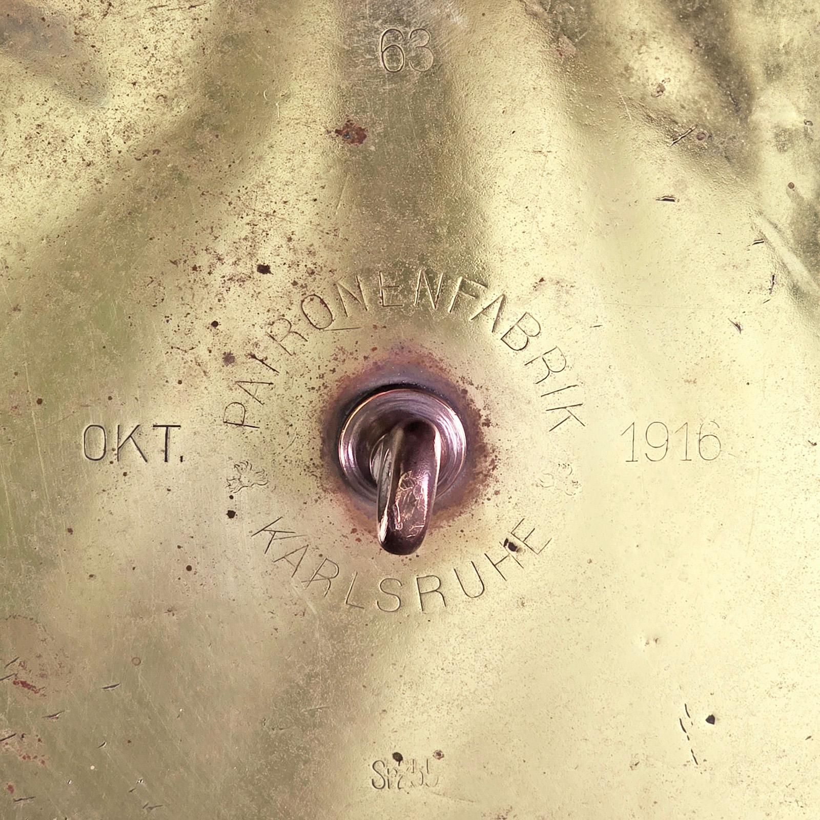 Antique Regimental Gong, German, Brass Ordnance, Oak, First World War, C.1916 For Sale 2