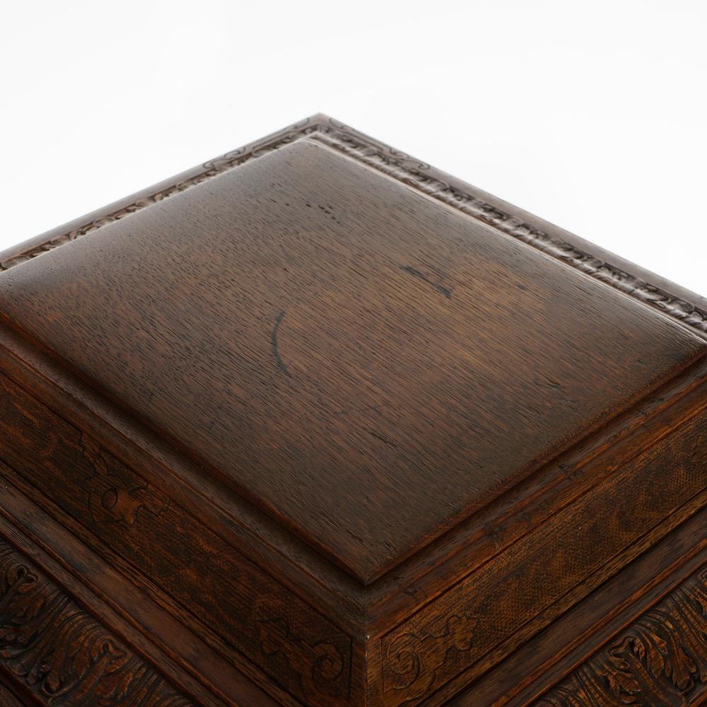 Antique Regina Carved Oak Music Box with Custom Cabinet & Discs, c1890 9