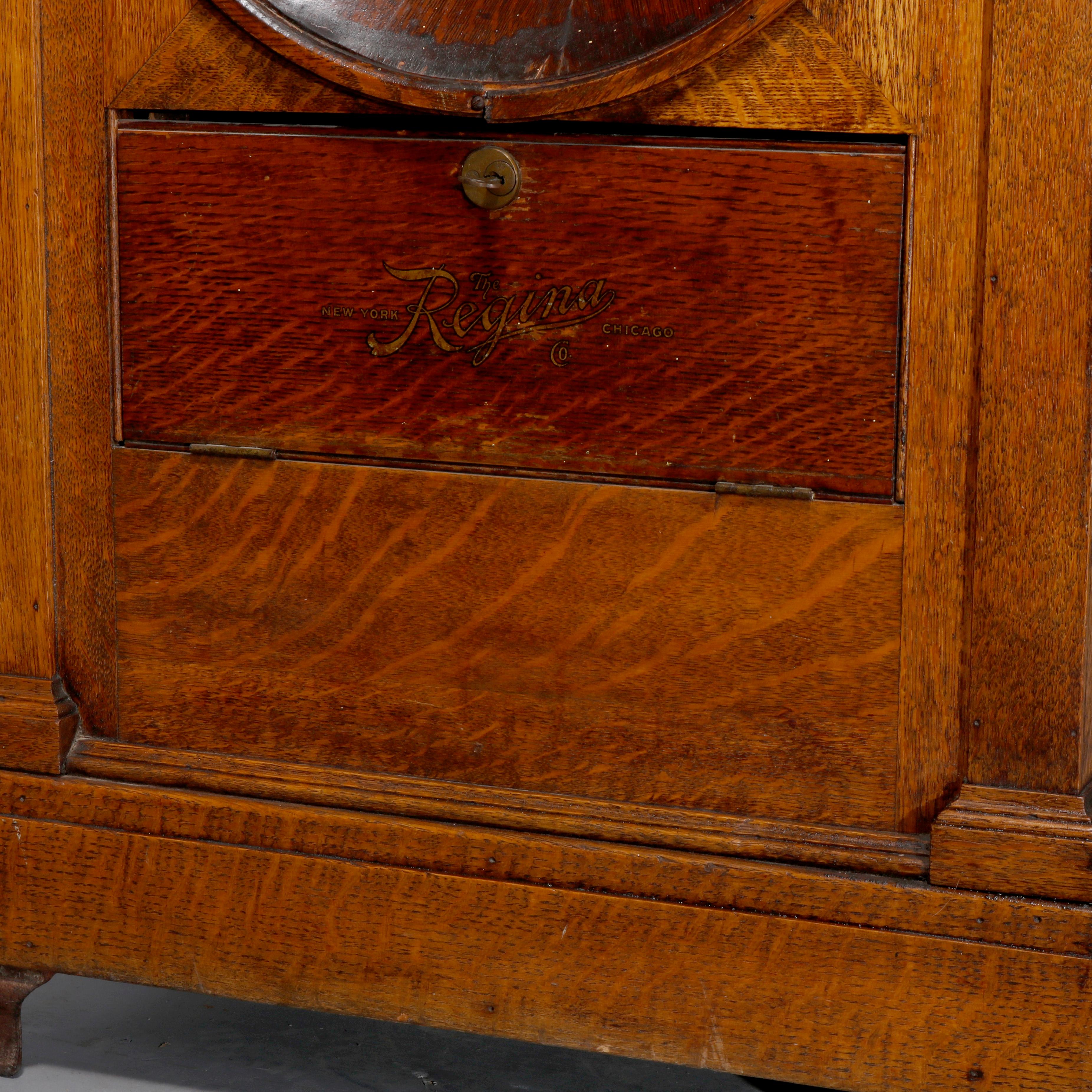 Antique Regina Hexaphone Coin Operated Working Cylinder Music Box, Circa 1900 1