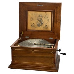 Antique Regina Mahogany Inlaid Music Box with 5 Discs, Serial #55116, 19th C