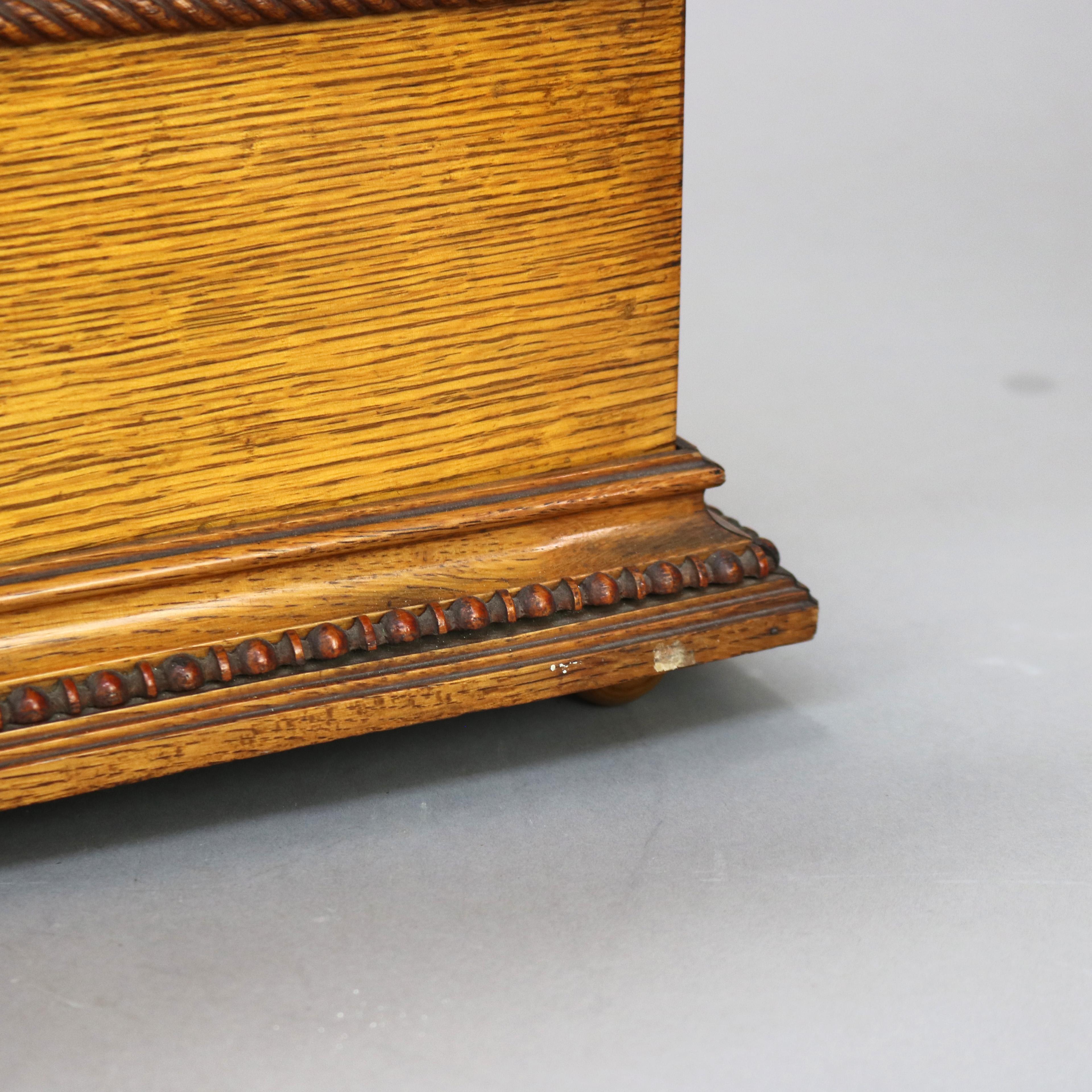 Antique Regina Oak Music Box & 15” Disk C1910 9