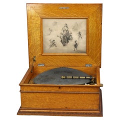 Antique Regina Oak Music Box & 15” Disk C1910