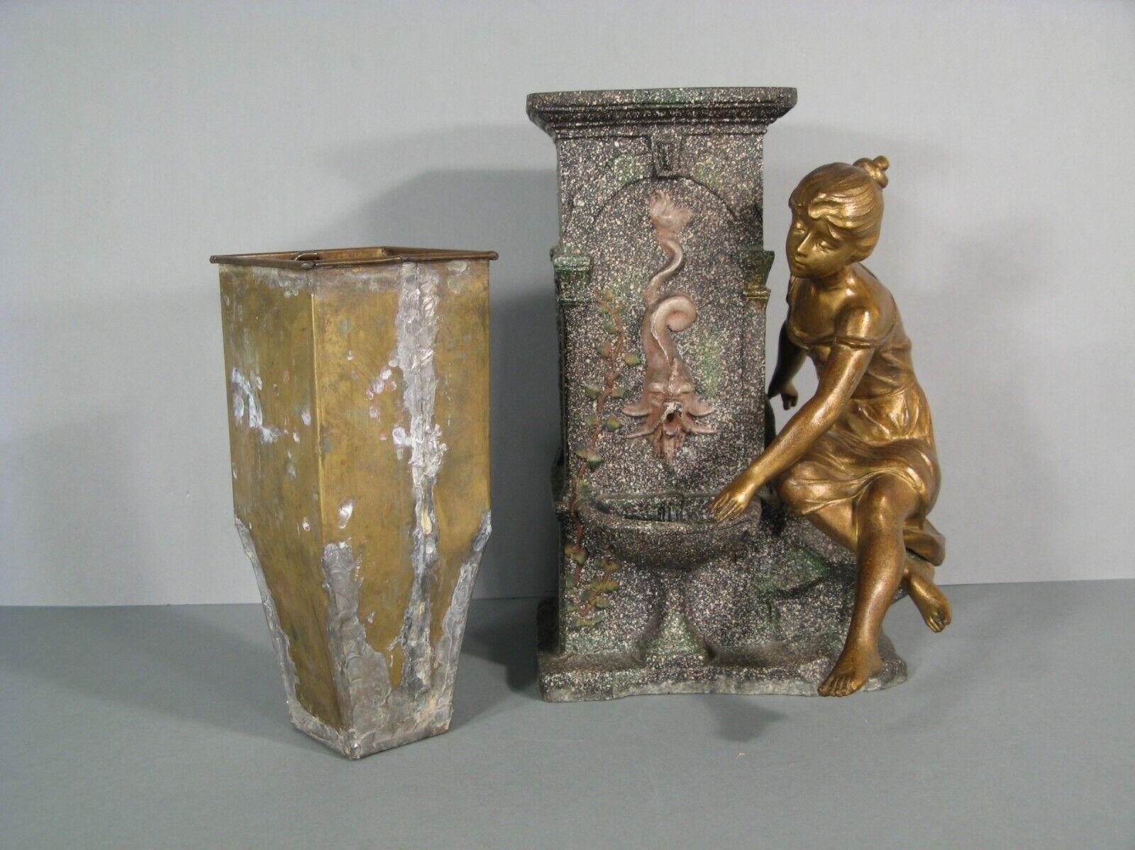 Antique Régule Vase with Young Woman at Fountain, Inspired by Moreau  - 1Y199 3
