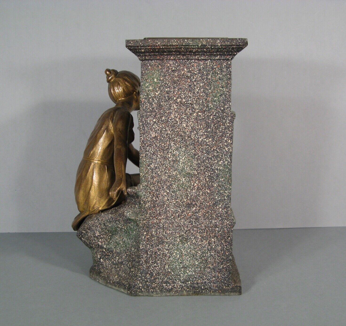 20th Century Antique Régule Vase with Young Woman at Fountain, Inspired by Moreau  - 1Y199