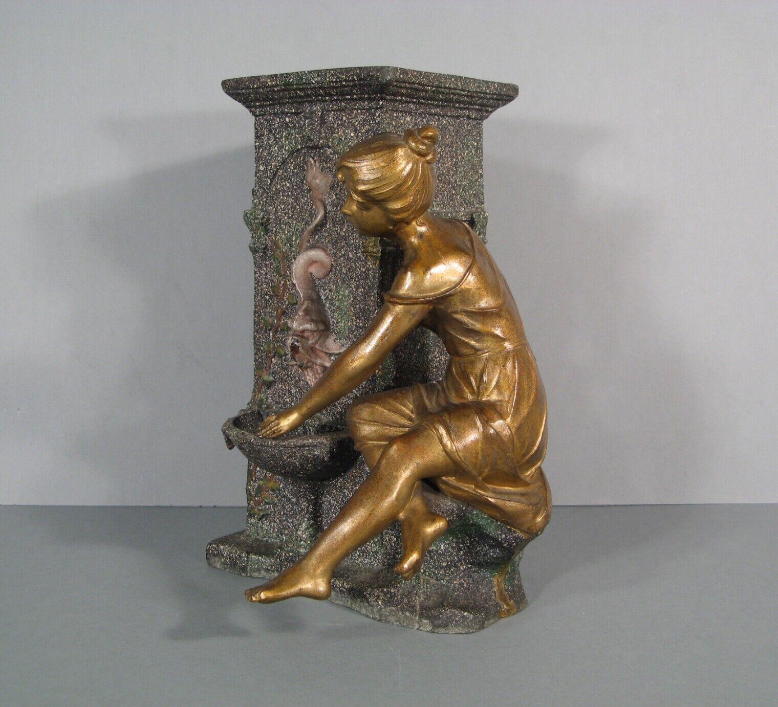 Antique Régule Vase with Young Woman at Fountain, Inspired by Moreau  - 1Y199 2