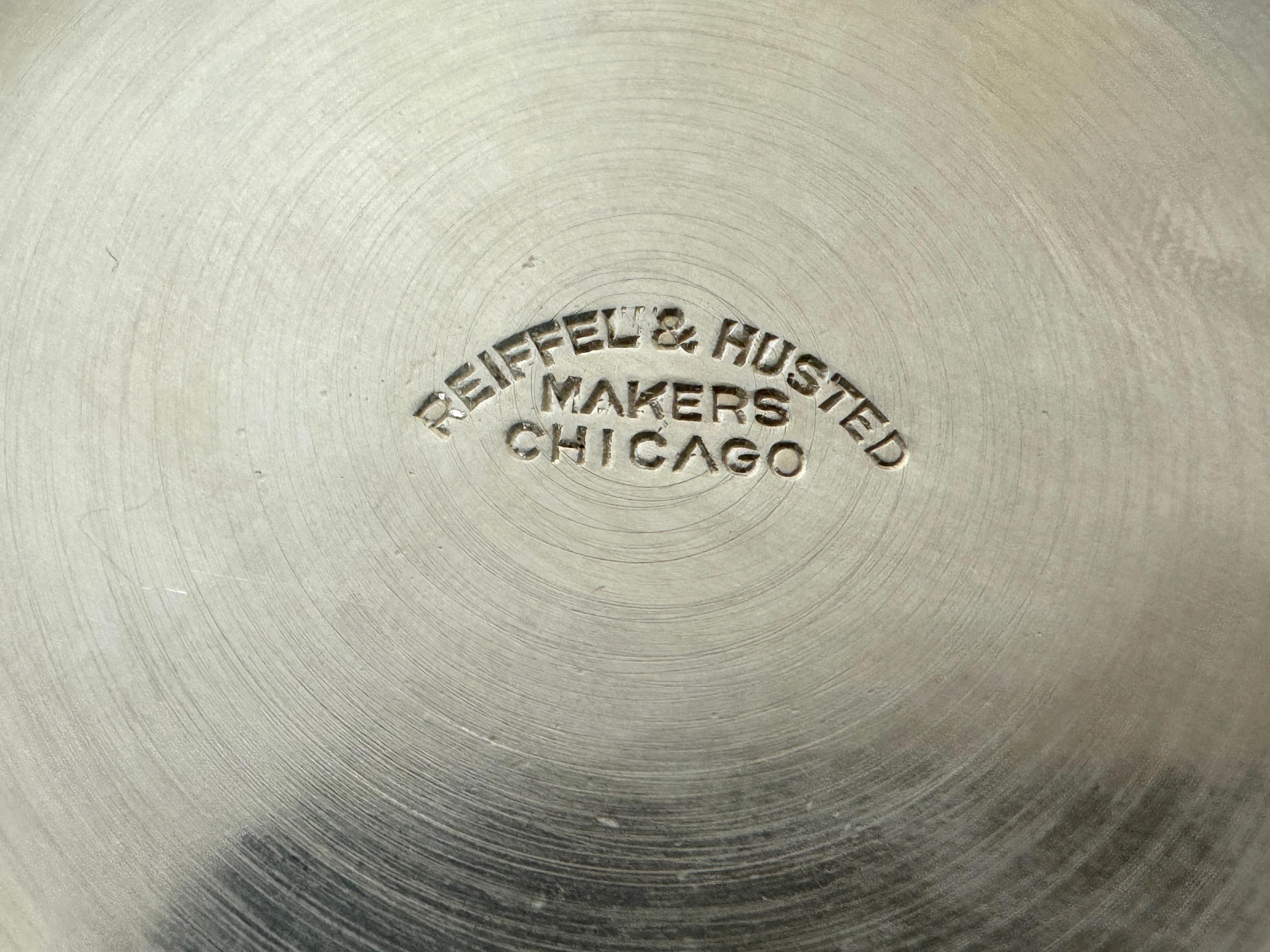 Seau à champagne / glace antique Reiffel & Husted Silverplate USA, design anglais en vente 3