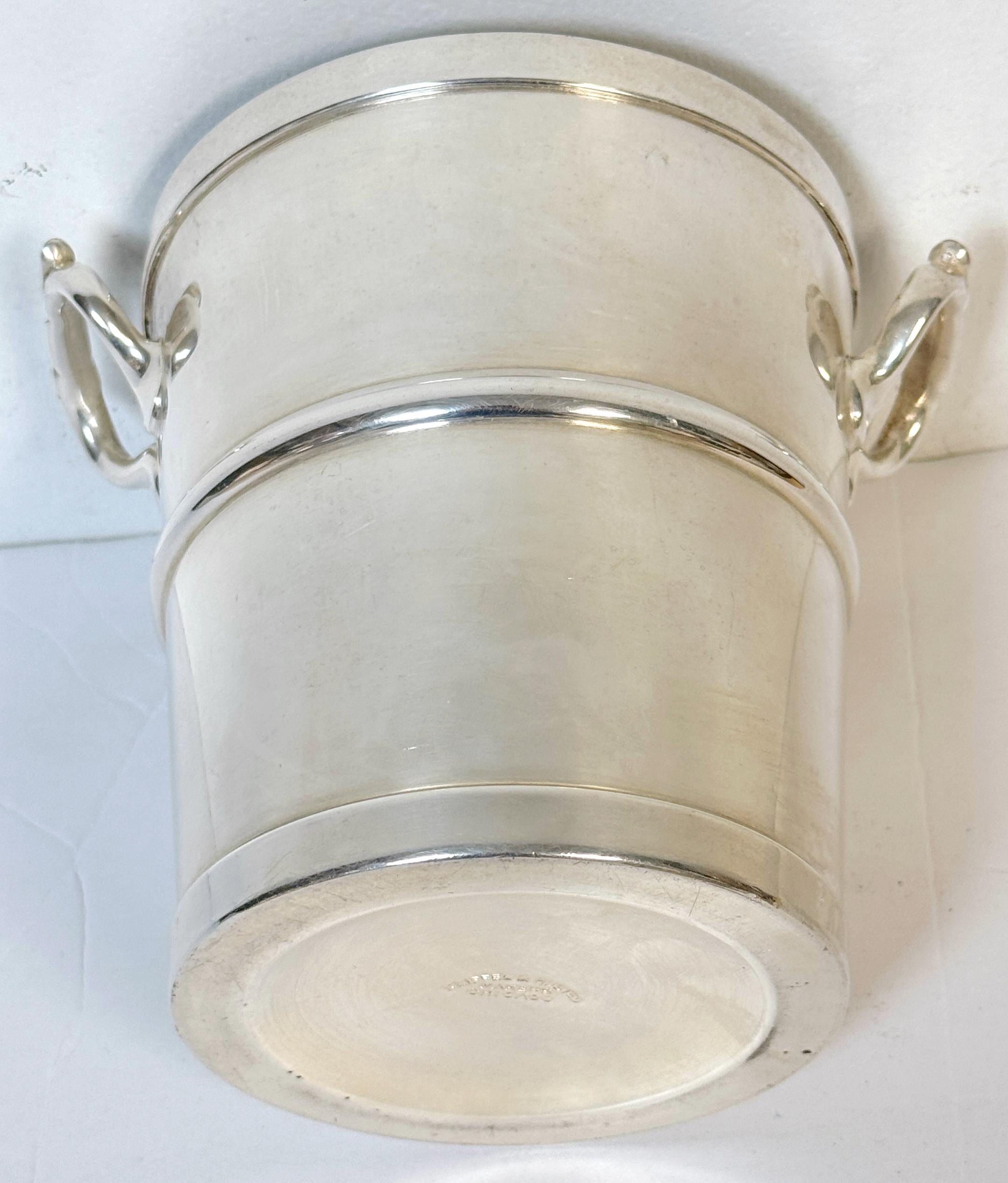 Seau à champagne / glace antique Reiffel & Husted Silverplate USA, design anglais en vente 1