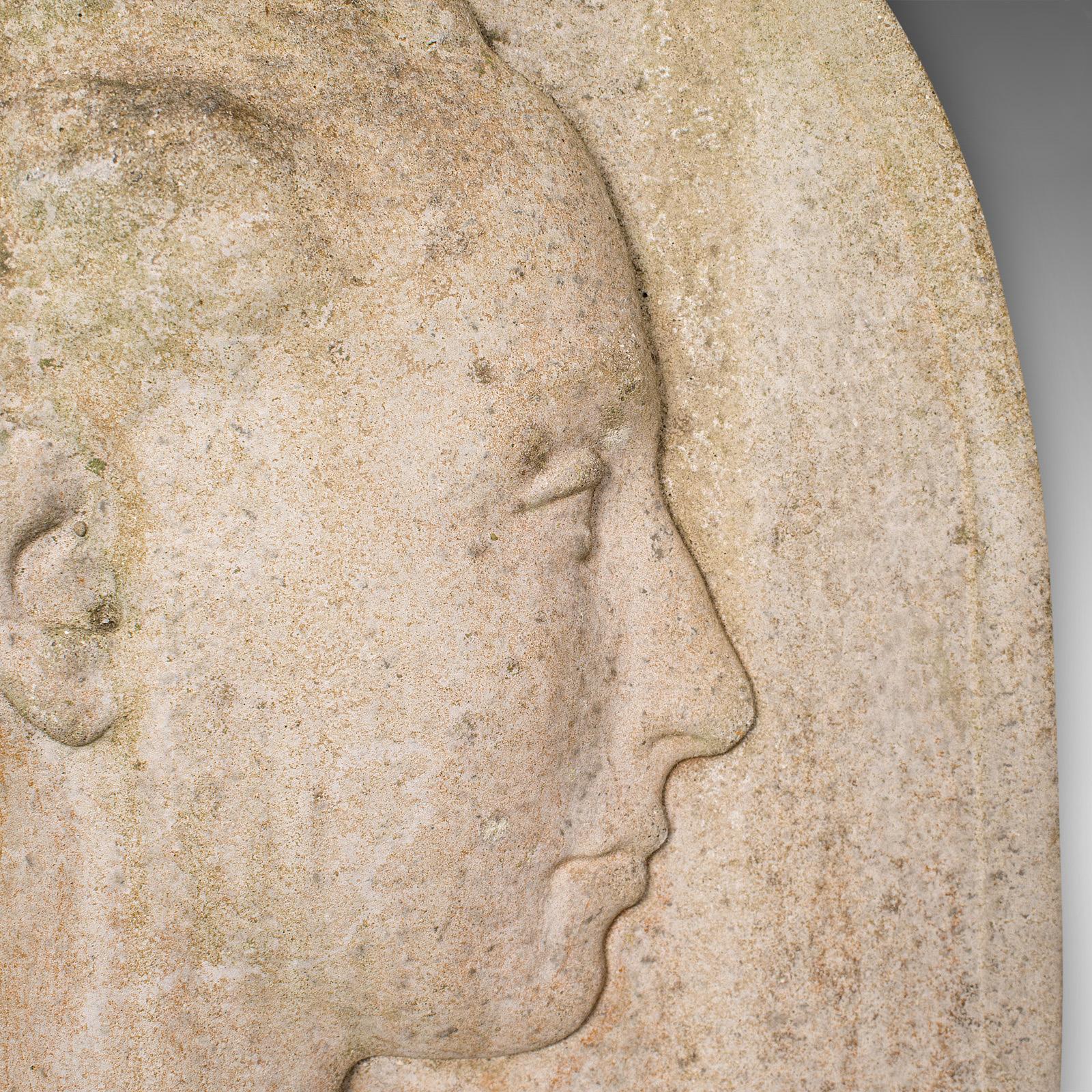 Antique Relief Bust, Italian, Female Masque, Neoclassical, Victorian, Circa 1900 3