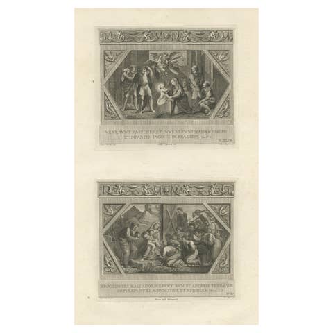 Antique Religion Engraving Illustrating Vatican Frescos Painted by Raphael, 1850