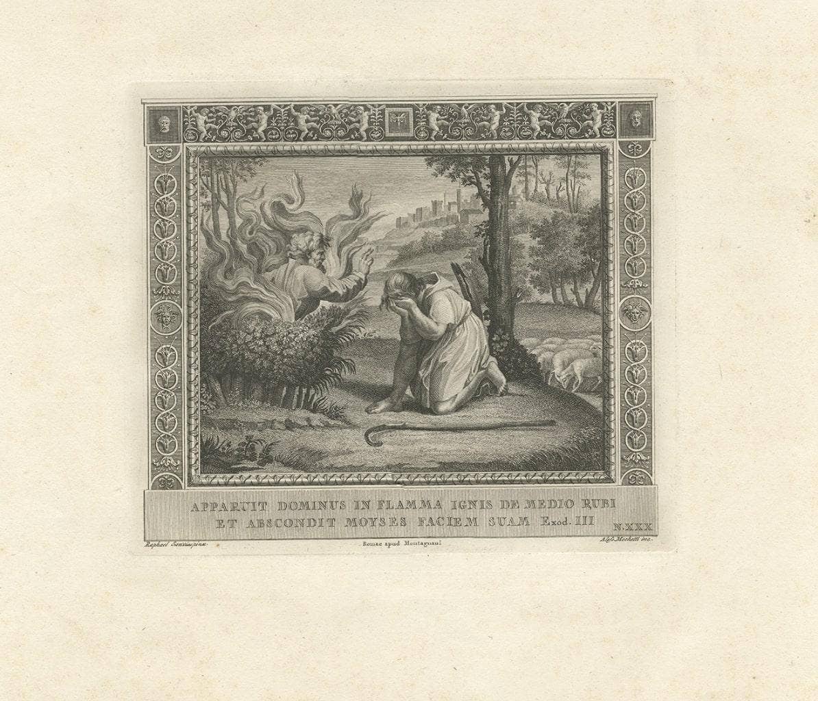 Antique Religion Print Depicting the Nativity of Christ & Pharaoh's Dream, 1850