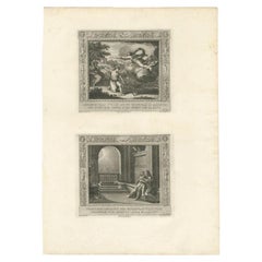 Antique Religion Print Depicts the Lord Appearing to Isaac, C.1850